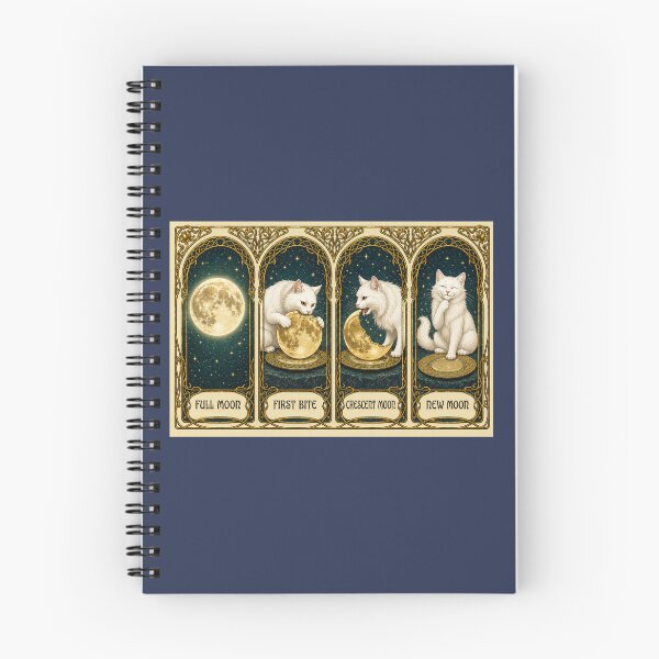 Item preview, The Moon Is Made of Green Cheese — White Cat Lunar Feast | Art Nouveau Fantasy Print designed and sold by SammyMorry.