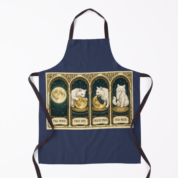 Item preview, The Moon Is Made of Green Cheese — White Cat Lunar Feast | Art Nouveau Fantasy Print designed and sold by SammyMorry.