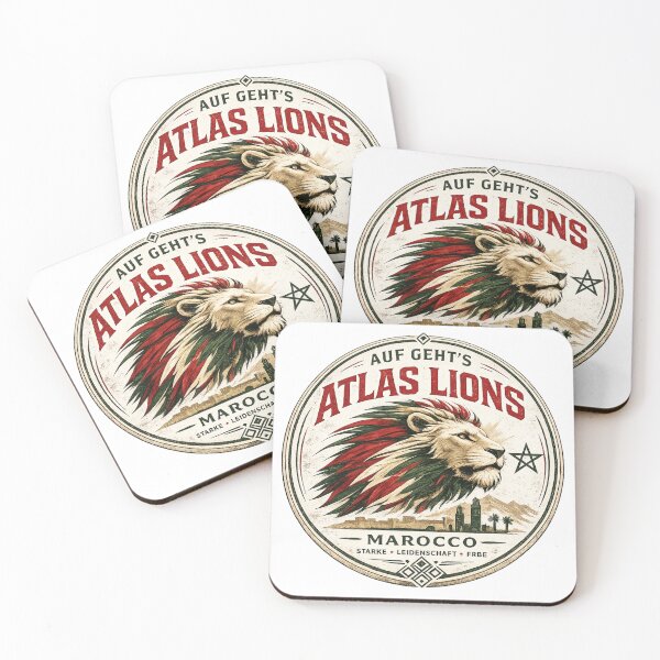 Item preview, Atlas Lions Morocco Vintage Football Fan Design designed and sold by Marnissa-Shop.
