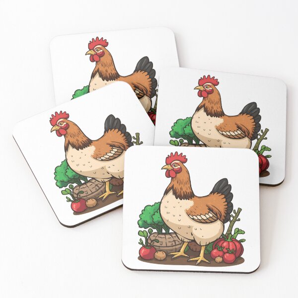 Item preview, Backyard Chicken and Garden Harvest Farm Life Illustration designed and sold by Evergreen Horizon Works.