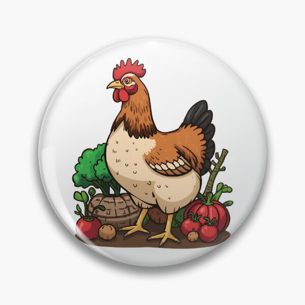 Item preview, Backyard Chicken and Garden Harvest Farm Life Illustration designed and sold by Evergreen Horizon Works.
