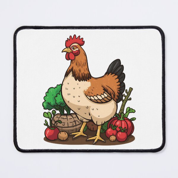 Item preview, Backyard Chicken and Garden Harvest Farm Life Illustration designed and sold by Evergreen Horizon Works.