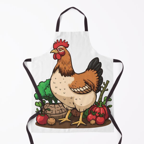 Item preview, Backyard Chicken and Garden Harvest Farm Life Illustration designed and sold by Evergreen Horizon Works.