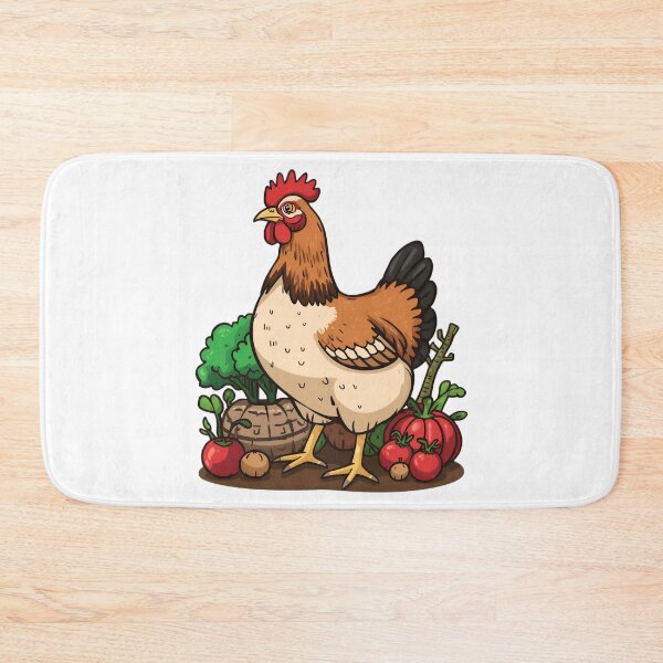 Item preview, Backyard Chicken and Garden Harvest Farm Life Illustration designed and sold by Evergreen Horizon Works.