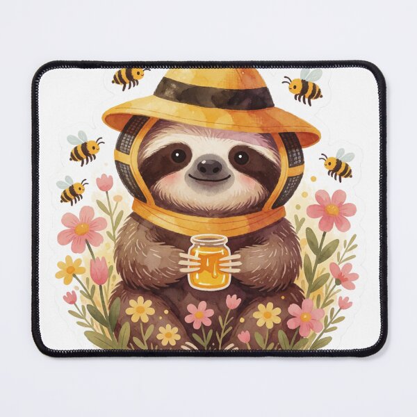 Item preview, Beekeeper Sloth | Cute Cottagecore Forest Honey Keeper designed and sold by AillustriaAK.