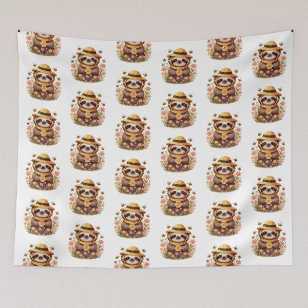 Item preview, Beekeeper Sloth | Cute Cottagecore Forest Honey Keeper designed and sold by AillustriaAK.