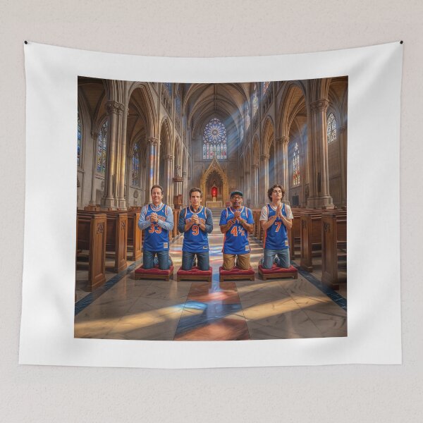 Item preview, Super NY Knicks Fans Seinfeld Stiller Lee Chalamet Praying designed and sold by Home Decor Art.