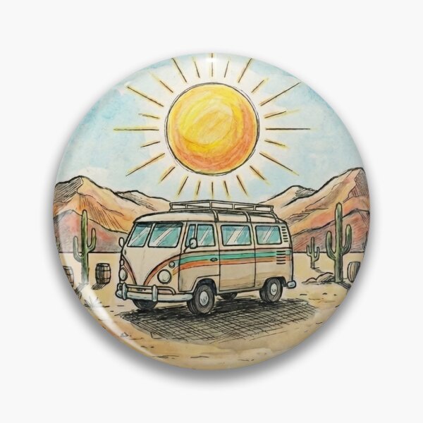 Item preview, Desert Day Camper – Vintage 90s Minimalist Road Trip Illustration designed and sold by Dudek Originals.