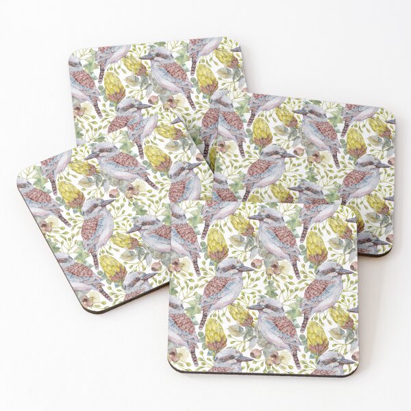 Item preview, Australian Kookaburra Bushland Botanical White designed and sold by Sketchbook Designs.
