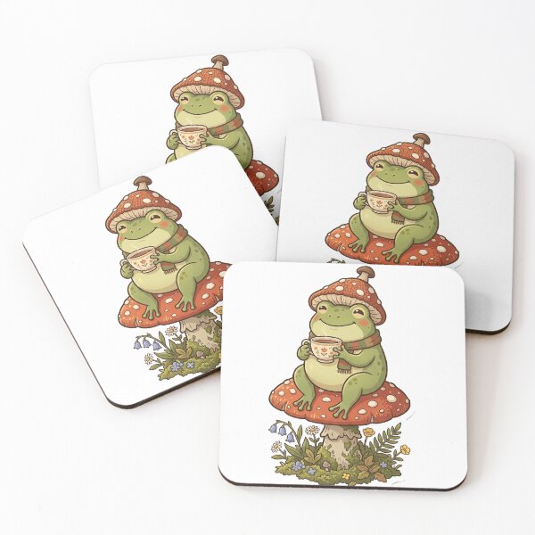 Item preview, Cottagecore Frog with Mushroom Hat designed and sold by sakinahco.