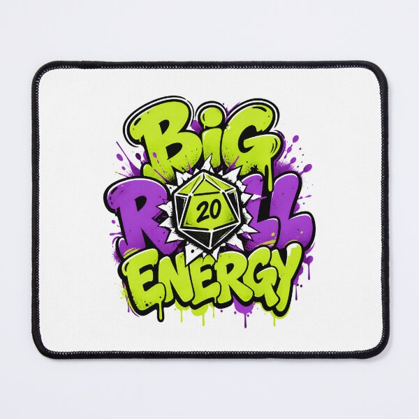 Item preview, Big Roll Energy Graffiti D20 Polyhedral Dice Graphic designed and sold by Fenay Designs.