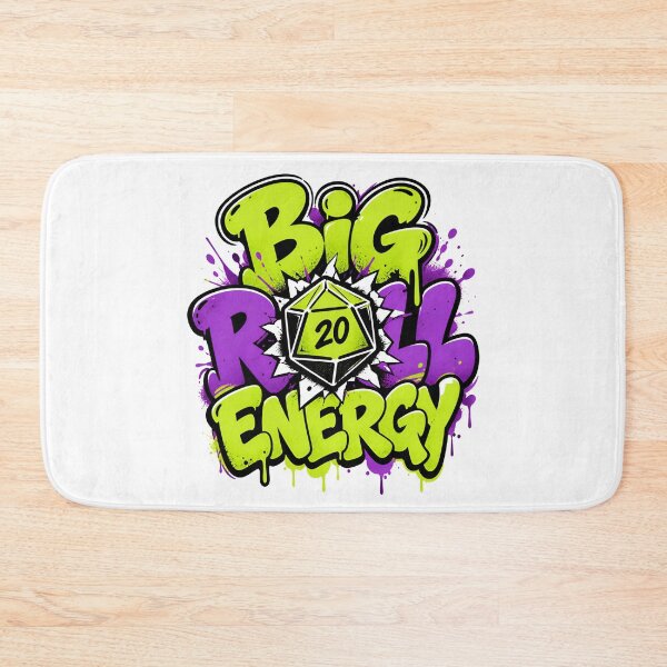 Item preview, Big Roll Energy Graffiti D20 Polyhedral Dice Graphic designed and sold by Fenay Designs.