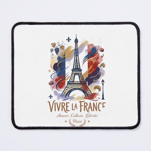 Item preview, Vivre La France - Elegant Paris Eiffel Tower French Watercolor Art designed and sold by SupernovaNote.