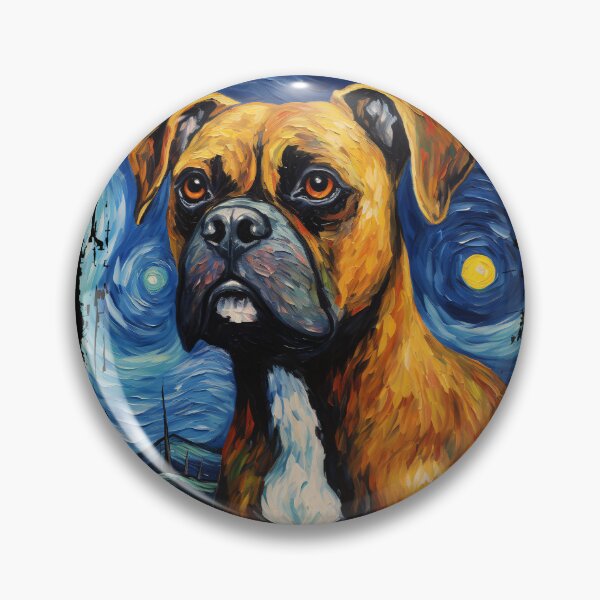 Item preview, Funny Boxer Dog Starry Night Illustration Mom Dad Kids designed and sold by rafaeltto.