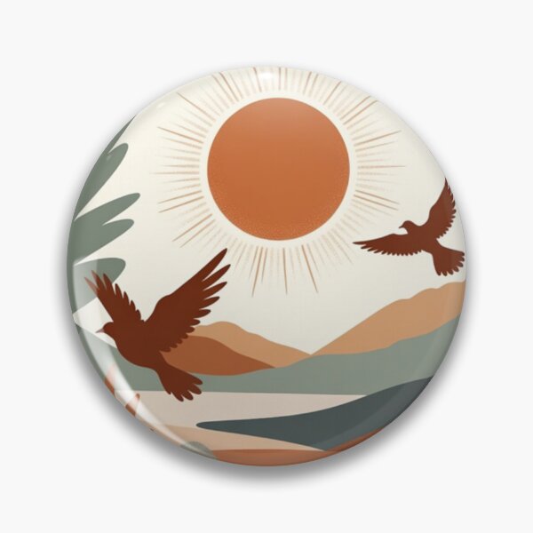 Item preview, Boho Birds Sunset Landscape | Sage Green & Terracotta Wall Art designed and sold by GalleryPeak.