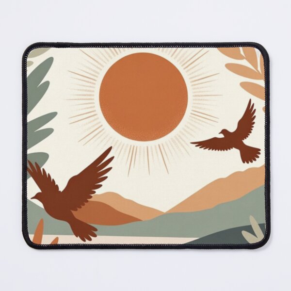 Item preview, Boho Birds Sunset Landscape | Sage Green & Terracotta Wall Art designed and sold by GalleryPeak.