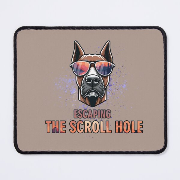 Item preview, Escaping the Scroll Hole - Funny Digital Detox Dog designed and sold by GraphicComet.