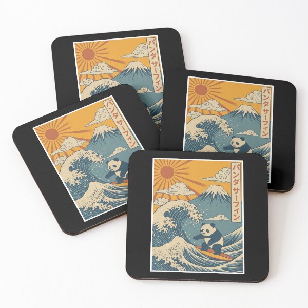Item preview, Panda Surfing Kanagawa Japanese Vintage designed and sold by suhairee-studio.