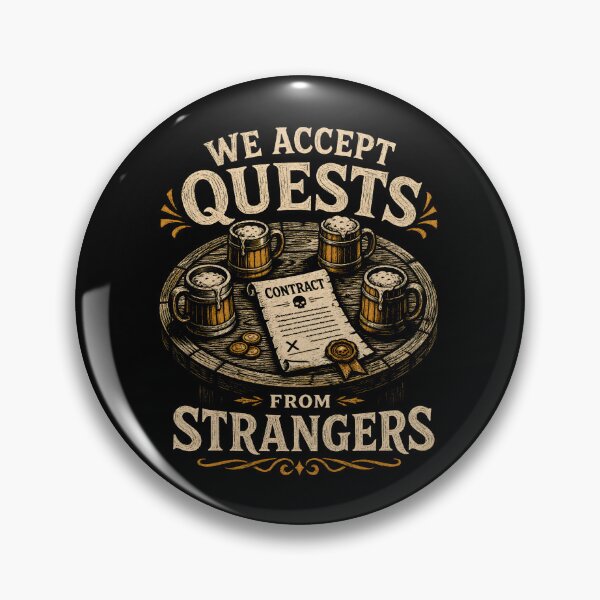 Item preview, We Accept Quests From Strangers Vintage Tavern Table Art designed and sold by Fenay Designs.