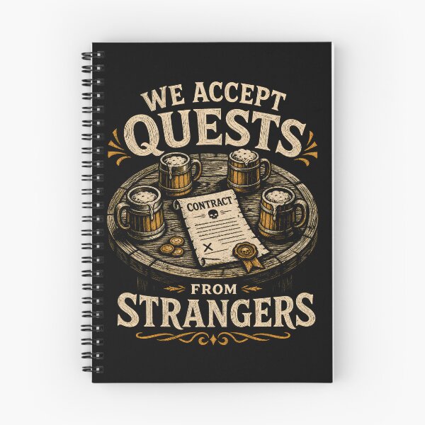 Item preview, We Accept Quests From Strangers Vintage Tavern Table Art designed and sold by Fenay Designs.
