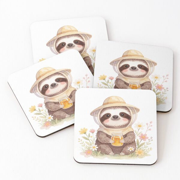 Item preview, Beekeeper Sloth | Cute Cottagecore Forest Honey Keeper designed and sold by AillustriaAK.