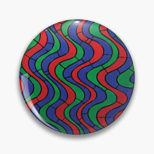 Item preview, Stained Glass Mosaic Vertical Wave Pattern-Emerald Sapphire Ruby designed and sold by DjFreeq.