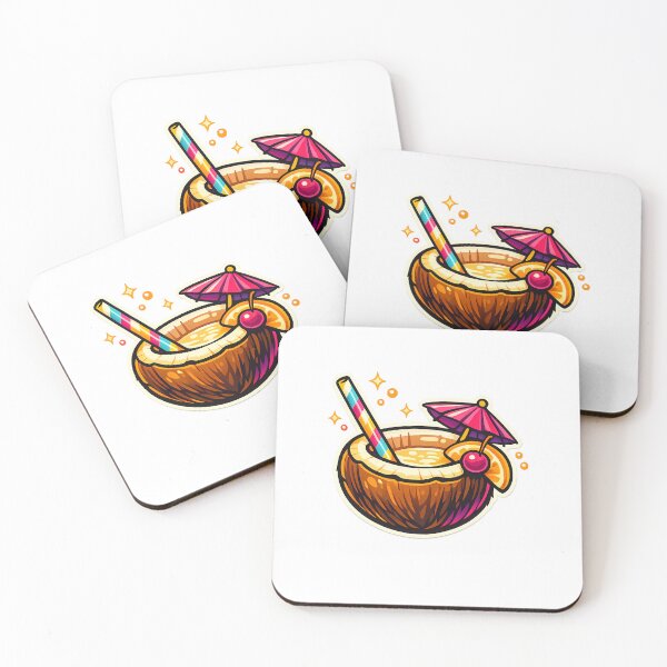 Item preview, Aesthetic Tropical Coconut Summer Drink Sticker⁠ designed and sold by MIROUZ2000.
