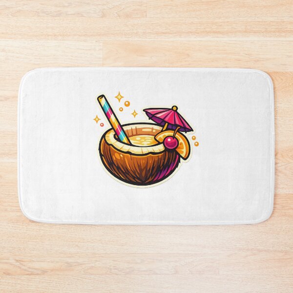 Item preview, Aesthetic Tropical Coconut Summer Drink Sticker⁠ designed and sold by MIROUZ2000.