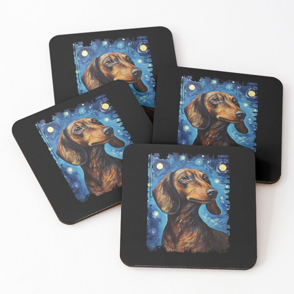 Item preview, Funny Brindle Dachshund Starry Night Illustration Mom Dad Kids designed and sold by rafaeltto.