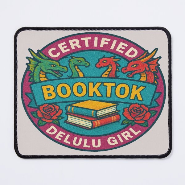 Item preview, Certified Delulu Reader | Dragons, Books & Roses Design designed and sold by BookedAndDesign.