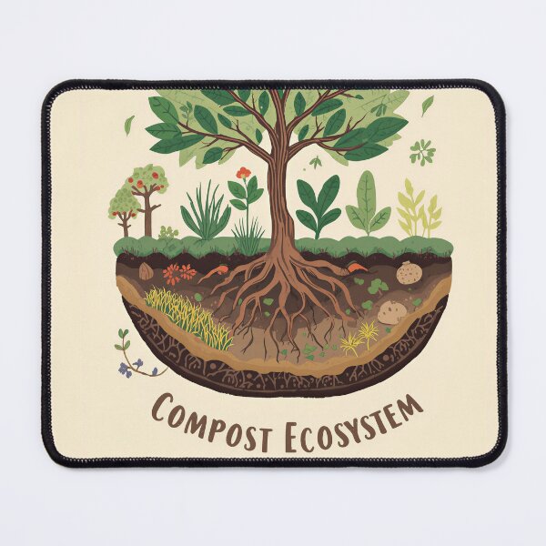 Item preview, Compost Ecosystem Gardening and Soil Health Illustration designed and sold by Evergreen Horizon Works.