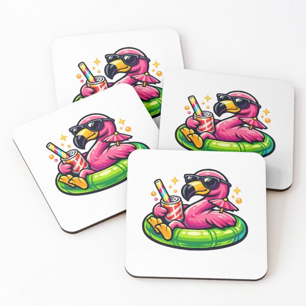 Item preview, Cool Pink Flamingo Floating Pool Drink Sticker designed and sold by MIROUZ2000.