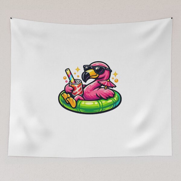 Item preview, Cool Pink Flamingo Floating Pool Drink Sticker designed and sold by MIROUZ2000.