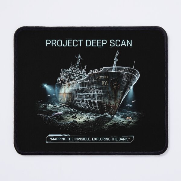 Item preview, Project Deep Scan Shipwreck Sci Fi Blueprint Streetwear Tee designed and sold by IXM_CREATION.