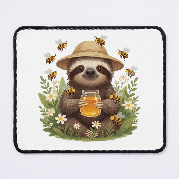 Item preview, Beekeeper Sloth | Cute Cottagecore Forest Honey Keeper designed and sold by AillustriaAK.