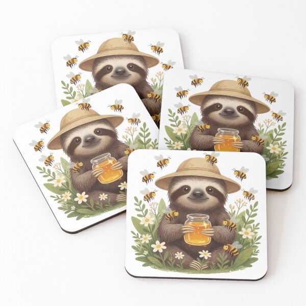 Item preview, Beekeeper Sloth | Cute Cottagecore Forest Honey Keeper designed and sold by AillustriaAK.