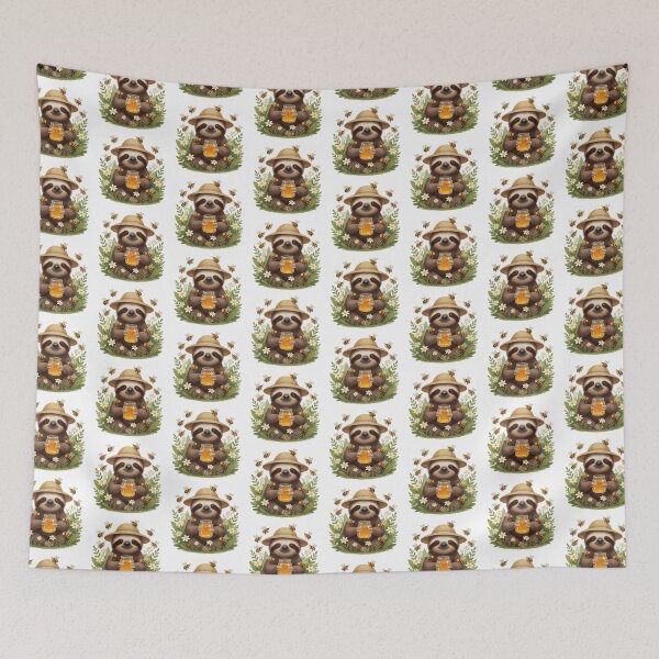 Item preview, Beekeeper Sloth | Cute Cottagecore Forest Honey Keeper designed and sold by AillustriaAK.