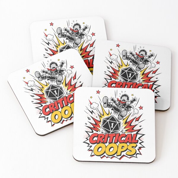 Item preview, Critical Oops Natural 1 Retro Comic Dice Art designed and sold by Fenay Designs.
