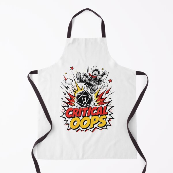 Item preview, Critical Oops Natural 1 Retro Comic Dice Art designed and sold by Fenay Designs.
