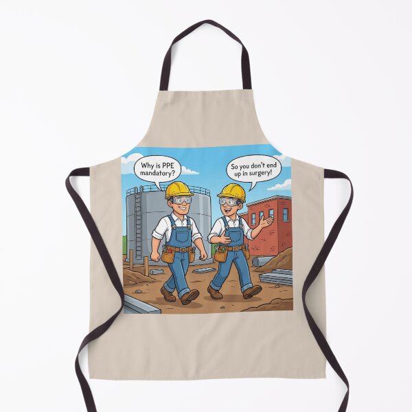 Item preview, Why Is PPE Mandatory? – Funny Workplace Safety Caricature 2 designed and sold by WordPlayStudio.