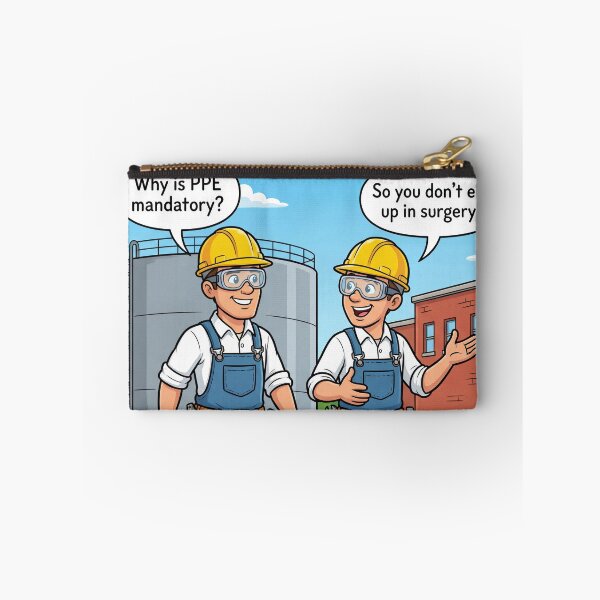 Item preview, Why Is PPE Mandatory? – Funny Workplace Safety Caricature 2 designed and sold by WordPlayStudio.