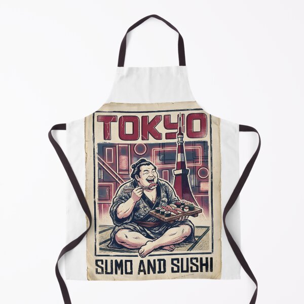 Item preview, Distressed Tokyo Japan Sumo Sushi Retro Poster Art designed and sold by EKHOAISTORE.