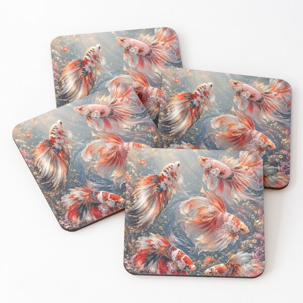 Item preview, Koi Betta Fish Floral Underwater Garden designed and sold by SRY DESIGN.