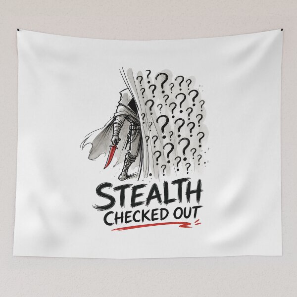 Item preview, Stealth Checked Out Rogue Dagger Fantasy Sketch Art designed and sold by Fenay Designs.