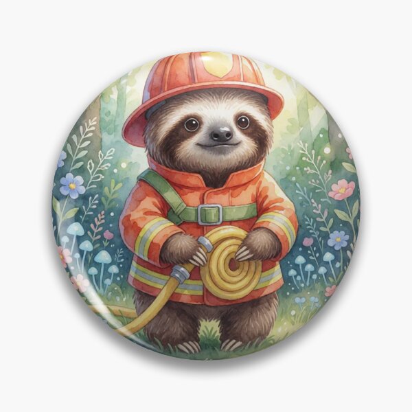 Item preview, Firefighter Sloth | Cute Fantasy Forest Hero designed and sold by AillustriaAK.