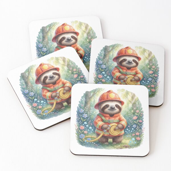 Item preview, Firefighter Sloth | Cute Fantasy Forest Hero designed and sold by AillustriaAK.