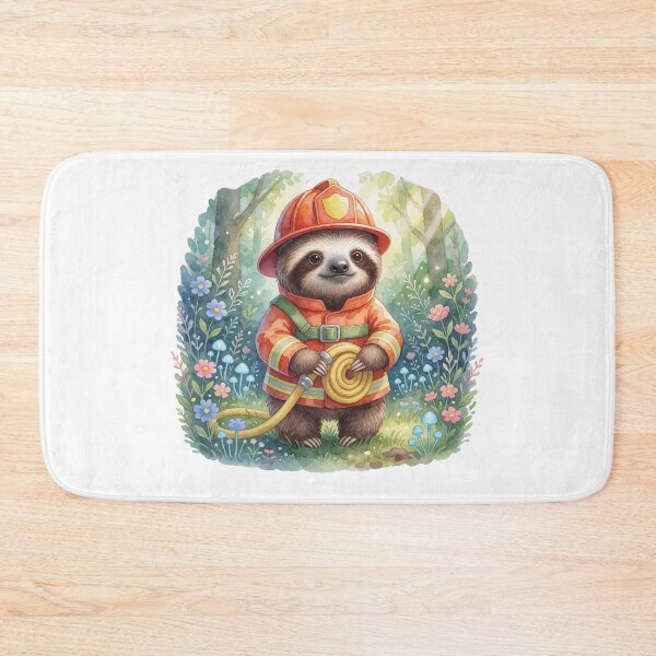 Item preview, Firefighter Sloth | Cute Fantasy Forest Hero designed and sold by AillustriaAK.