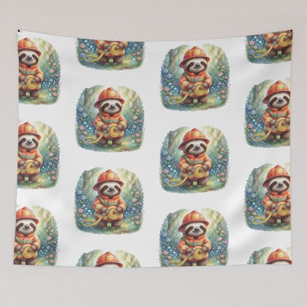Item preview, Firefighter Sloth | Cute Fantasy Forest Hero designed and sold by AillustriaAK.