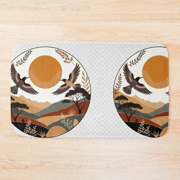 Item preview, Boho Twin Birds Sunset Landscape | Earth Tone Scandinavian Wall Art designed and sold by GalleryPeak.