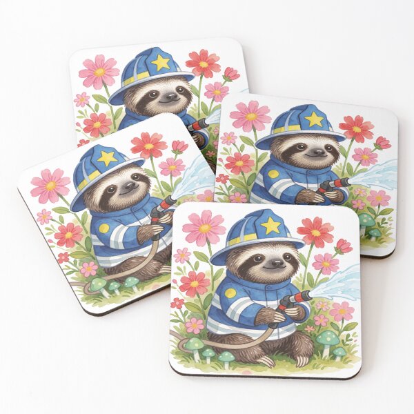 Item preview, Firefighter Sloth | Cute Fantasy Forest Hero designed and sold by AillustriaAK.